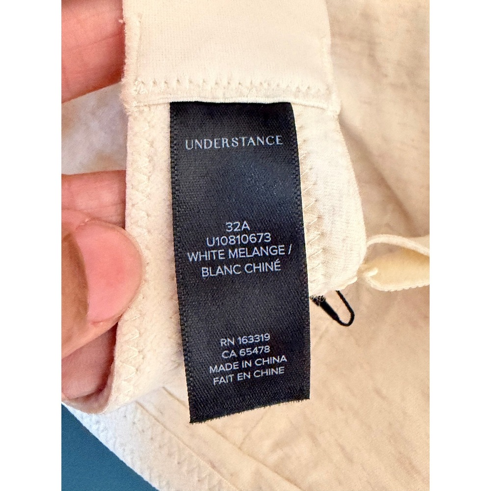 Understance Plunge Cotton Bra White Melange 32A Wireless U10810673 - Picture 4 of 6